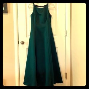 Emerald green evening gown